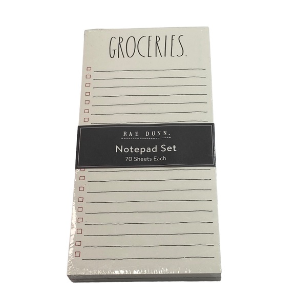Rae Dunn Other - Rae Dunn GROCERIES SHOP Notepad‎ Set